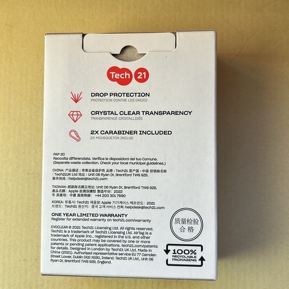 New Tech 21 Evoclear AirTag cases - Picture 2 of 4